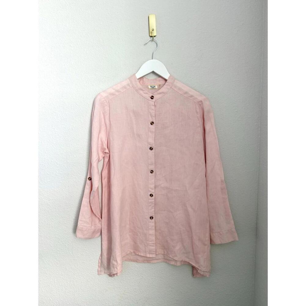 Sympli 100% Linen Women’s Size M Buttoned Up Lightweight Lagenlook Tunic